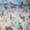 100x160cm 100% Baumwolle Baumwollstoff Streifen Blumen Meterware Handwerken Nähen Stoff (Blume Weiß Minz Grau neu)
