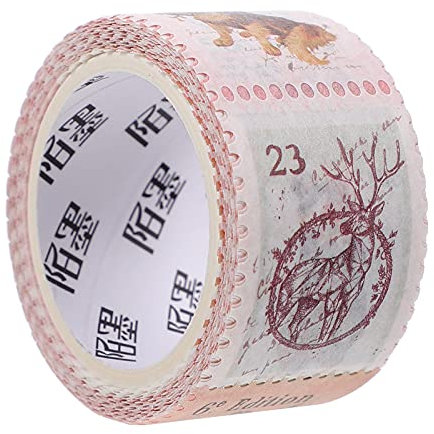 EXCEART Washi Tape Briefmarken Aufkleber Wald Stil Retro Papier Bänder DIY Handwerk Dekoratives Klebeband Geschenkverpackung Bilderrahmen Scrapbook Tagebuch Notizbuch Dekoration