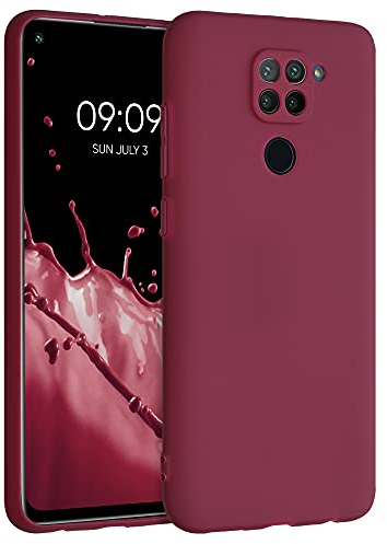kwmobile Housse Compatible avec Xiaomi Redmi Note 9 Coque - Housse de téléphone en TPU avec Protection Appareil Photo - Bordeaux Violet