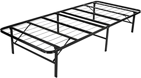 i-flair® 80x200x35,5 cm Klappbares Plattform Bettgestell Faltbett, kein Werkzeug für Montage erforderlich, Saugroboter und Unterbettbewahrung Freundlich, SCHWARZ