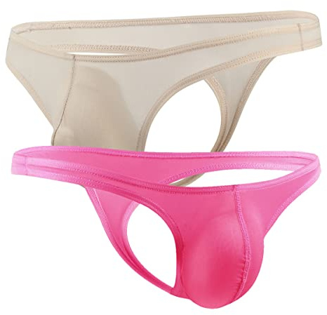 VemeFufu Homme String Jockstrap Taille Unique Couleur Rose+Brun Clair (NeiKu-Bingsi-Fen+Fu)