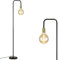 CBJKTX Stehlampe Wohnzimmer Vintage Standleuchte Schwarz Gold mit Fußschalter Industrial Metall Stehleuchte Design Wohnzimmerlampe für Schlafzimmer Büro (Ohne Leuchtmittel)
