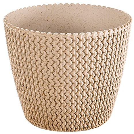 Pot de Fleurs 3 L SPLOFY Eco Wood de 18,7 x 18,7 x 15,8 cm, Ocre