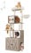Feandrea Árbol Moderno para Gatos, Rascador para Gatos con Arenero, 185 cm, Torre para Gatos con Plataforma, Cojines Lavables, Greige PCT116G01