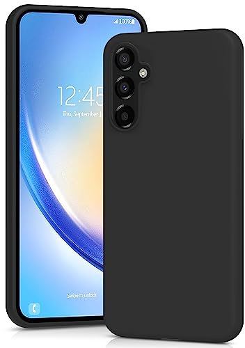 YATWIN Silicone Case for Samsung Galaxy A34 5G, Soft-Touch, Shockproof, DustProof, Antiskid Full Body Armour Phone Cover for Samsung Galaxy A34 5G - Black