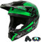Casque de Motocross pour Les Adolescents, Casque de Vélo pour Les garçons et Les Filles, Casque de Moto personnalisé, Norme ce (vert1, S)