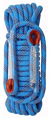 Samnuerly Kletterseil Kletterseil 12 mm mit Einer Belastung von 2300 kg, sichere Outdoor-Aktivitäten, Multifunktionsseil mit Karabiner (Farbe: Blau, Größe: 30 m)