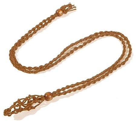 Generic Crystal Stone Holder Necklace, Unisex Adults Jewelry Enthusiasts, Retro Crystal Necklace, 43.5cm Cord, Textured Braided Wax Wire, 3084954031