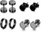 XOEMEL 4 Paar Ohrringe Set für Herren Hypoallergen Ohrstecker Chirurgenstahl Ohrstecker Schwarz Ohrringe für Mehrere Ohrlöcher Zirkonia Creolen Ohrstecker Set Tragus piercing Silber für Herren Damen