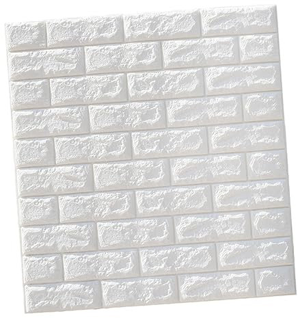 Homoyoyo Papier Peint Brique Auto-adhésif Toile De Fond De Mur De Briques Carreaux De Brique Stickers Papiers Peints Décoratifs Autocollant Mural Acrylique Peler Brique Blanche Ménage 3d