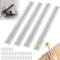 Bisagra de piano de acero inoxidable, Piano Metal Bisagra 30 cm Bisagra de Larga Chapada Cromada Bisagra con 48 Piezas de Muebles de Tornillos con Agujeros para Pianos Puertas de Gabinete Ventanas