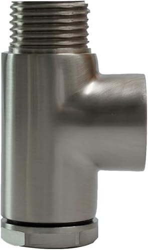 Warmehaus Towel Rail Warmer Radiator T Piece Satin Nickel | Heating Element Connector, Dual Fuel