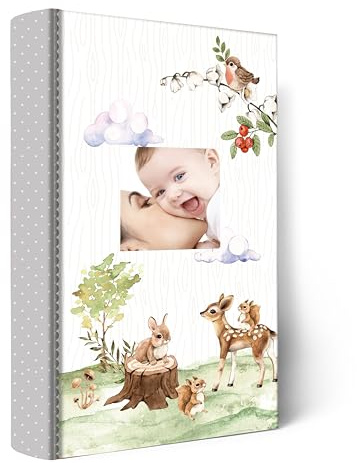 Holoary Baby-Fotoalbum, 10,2 x 15,2 cm, 300 Fotos, Geschenk für Neugeborene, Jungen, Mädchen und neue Eltern, Waldtier-Design, Baby-Fotoalben