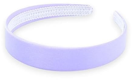 2.5cm Wide Plain Satin Covered Alice Hair Band Headband In Pastel Shades. (Lilac)