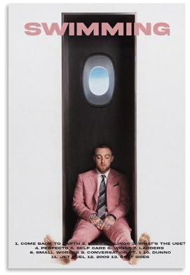 TPLLPK Mac Miller Poster Schwimmen, dekoratives Gemälde, Leinwand, Wandposter und Kunstdruck, modernes Familienschlafzimmer, Dekoration, Poster, 20 x 30 cm