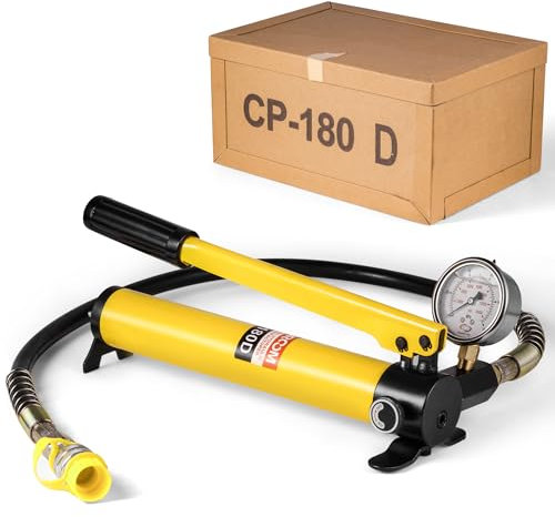 DOOROOM CP-180 Hydraulic Hand Pump with Oil Gauge, Hand Operated Pump Suitable for Separate Hydraulic Tools