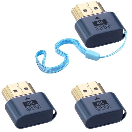 Duttek HDMI Dummy Plug 4K- Virtueller Monitor Display Emulator, Headless Display Adapter für Windows Mac OSX Linux, Unterstützt bis zu 4k@60Hz (Kein Indikator, 3 Stück)