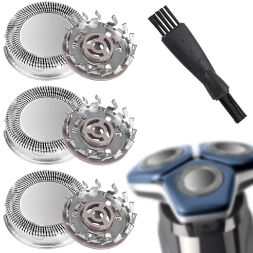 3 Stück SH71 Ersatzscherköpfe kompatibel mit Philips, mit Reinigungsbürste, für Shaver Serie 7000 (S7XXX) und eckige Serie 5000 (S55XX) S5531/S5532/S5533/S5536/S5830/S6600 & S6800