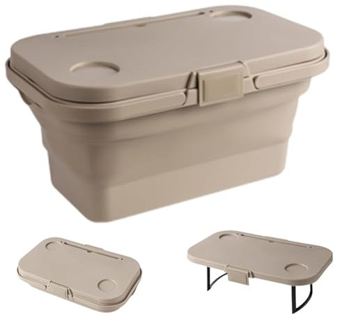 Faltbarer Picknickkorb-Tisch, Faltbarer Picknickkorb mit Deckel | Multifunktionaler Picknickkorb | Isolierter Picknickkorbtisch, multifunktionaler Picknickkorb, wasserdichter Picknickkorb für Camping