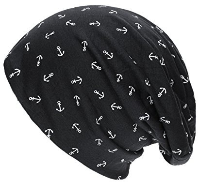 Glamexx24 Long Klassische Beanie Mütze: Herren Damen Winter Mütze, Unisex Laufmütze für Frühling, Herbst und Winter Mit Anker Muster