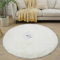 FREOSEN Tapis Chambre Enfant Blanc Rond Tapis de Salon 120cm à Poils Longs Descente de lit Moelleux Tapis Doux Poils Longs pour Salon Chambre Canapé Tapis pour Tente Parc Enfant