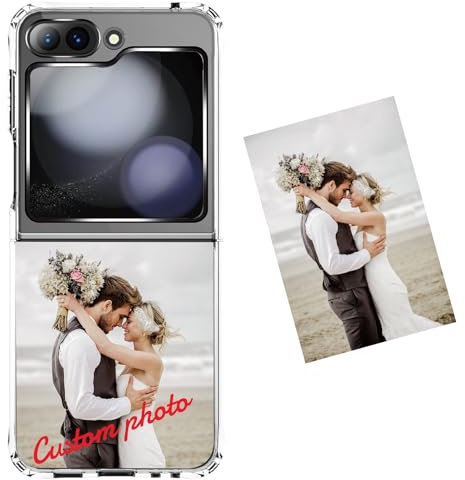 TIANDIMY Personalisierte Schwarz Handyhülle für Samsung Galaxy Z Flip 6, Durchsichtig Hard PC Stylische Hülle Anti-Scratch Schutzhülle Cover für Galaxy Z Flip 6 (Durchsichtig)