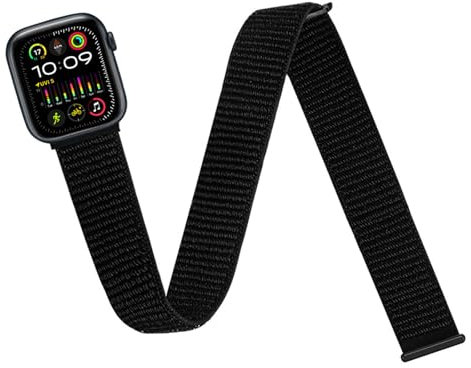 Ankle Strap for Apple Watch 38/40/41mm 42/44/45/49mm Soft Elastic Straps for Apple Watch for Running Exercise (Black, 42/44/45/49mm)