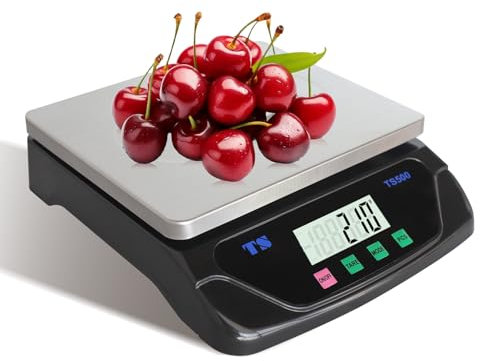 Bilancia Cucina Digitale,1 Gr Max 30 Kg/66Lb Bilancia Professionale Alimenti Tara con Display LCD Funzione PCS Tare Peso Per Cuocere Cucina(Black,30kg)