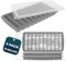 Pack de 3 Cubiteras de Silicona con Tapa - Molde para Hielos Alargados - Libre de BPA, Apilables y Reutilizables - Ideal para Botellas de Agua y Bebidas Refrescantes