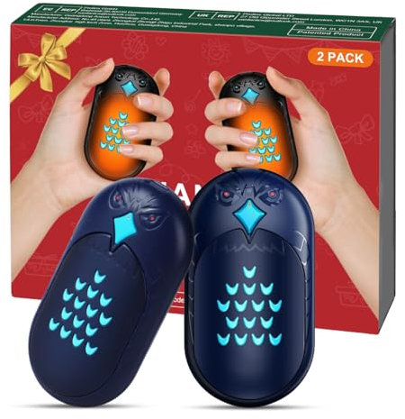 KENNEAS Handwärmer Elektrisch 2 Set Taschenwärmer USB Wiederverwendbar Aufladbar Outdoor Camping Heizung Geschenke für Männer Frauen Kinder im Winter (Blau)