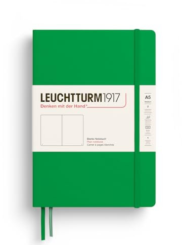 LEUCHTTURM1917 372192 Notizbuch Medium A5, Hardcover Schreibbuch, 251 nummerierte Seiten, Spring Leaf, blanko