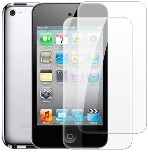 Lot de 2 Films de Protection en Verre Trempé Compatible avec iPod Touch 4, Ultra Clair, Anti-Rayures, Installation Facile