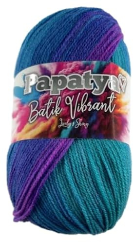 Rainbow Papatya Batik Vibrant Double Knitting 100g Ball (1, 01V)