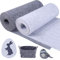 ihaspoko Filzstoff - 2 Rollen 30cm x 150cm Meterware Bastelfilz - 3mm Dicke Dekofilz Filzstoff - für DIY Filzunterlage Patchwork Handwerk Filzstoff (Aschfarben + Dunkelgrau)