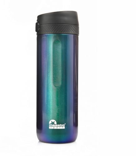 Majestic Sport Nord Thermobecher 600 ml, Kaffeebecher to go 100% Auslaufsicher, Hält mind. 6 h warm, BPA-Frei - Schlanker Edelstahl coffee to go becher, holo Grün.