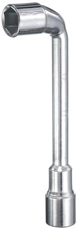 sourcing map L Shaped Angled Hex Socket Wrench 17mm 45# Steel Double Ended Metric 6 Point Tubular Socket Spanner for General Repairing, Pipeline, Bicycle Car Maintenance