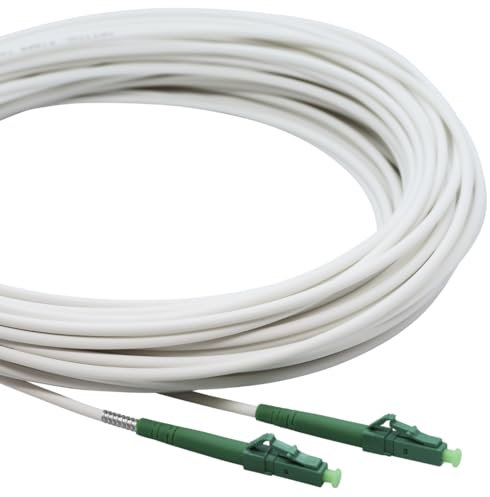 Conectra® - Glasfaserkabel gepanzert | OS2 | LC/APC auf LC/APC | weiß | ideal für Heimnetzwerke | passend für Deutsche Telekom, Vodafone, 1&1, Deutsche Glasfaser und viele mehr (Länge 5 Meter)