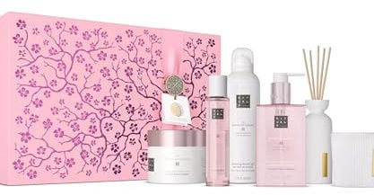 RITUALS Geschenkset für Frauen The Ritual of Sakura XL – Kirschblüten-Badeset in luxuriöser Geschenkbox mit Duftkerze, Handseife, Haar- & Körperspray, Körpercreme, Duschschaum und Mini-Duftstäbchen
