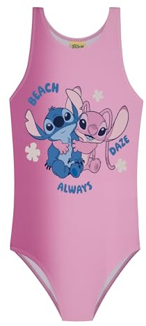 Disney Stitch Badeanzug Mädchen Rosa - Lilo & Stitch Einteiler Schwimmanzug für Kinder - Offizielles Disney Geschenk für Strand & Pool - Bequeme Bademode für Mädchen