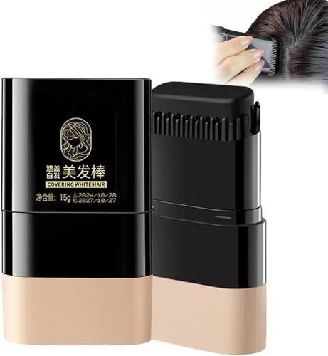 Bâton De Coloration Instantanée Avec Peigne Intégré,Bâton De Teinture Pour Cheveux Imperméable, Kit Permanente Cheveux,avec peigne intégré (Noir naturel)