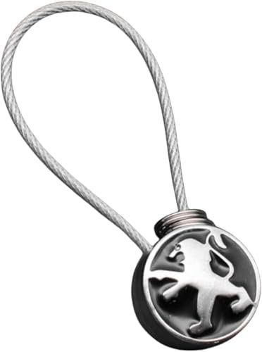 LHyfA Porte-clés de Voiture pour Peugeot 206 207 208 306 307 108 2008 3008,Bibelot en Alliage de Zinc,Rotation à 360 Degrés pour Corde de Clé