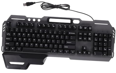 Kisangel Clavier USB Filaire Rétroéclairé 104 Touches pour Joueurs Clavier De Bureau Pc Gaming Professionnel Alimentation USB Robuste Noir Ergonomique Adapté Au Bureau Et Esports