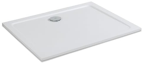Go Bathrooms Rectangle Shower Tray 900 x 800mm Low Profile 30mm Shower Tray Strong Gel Coated Finish Adjustable Height Showering Cubicle Tray | Delton