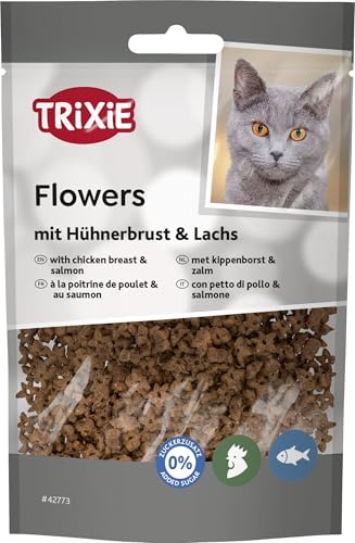 TRIXIE Katzensnack Flowers aus ausgewählten Zutaten, mit Huhn – 50 g | Schmackhafter Snack für jeden Tag – ideal für zwischendurch, aus ausgewählten Zutaten mit Huhn für Katzen