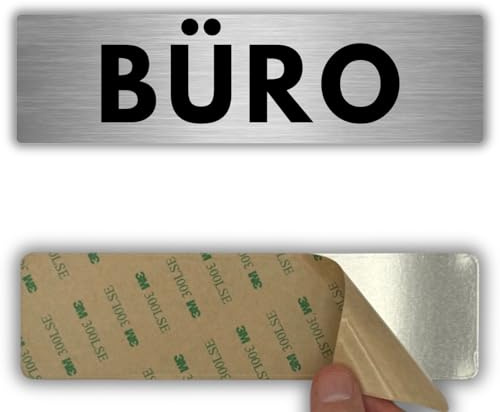 LEIASA | Schild Büro - 5x18 cm - Aluminium - Arbeitsraum Raumbeschriftung | Türschild Büro, Aufkleber Bürotür, Hinweisschild Sekretariat, Plakette Verwaltungsbereich, Namensschild Besprechung