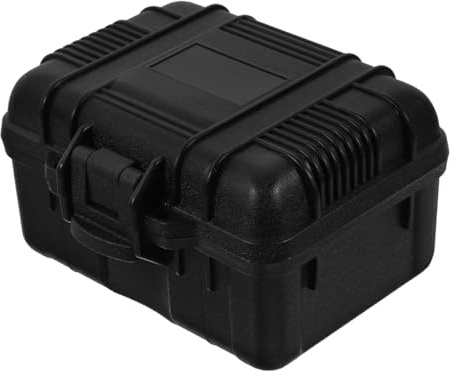 HOMSFOU Werkzeugkasten Kunststoff Tragbarer Aufbewahrungskoffer Mit Verriegelung Kompakte Werkzeug-Aufbewahrungsbox Für Reise Outdoor Und Handwerkzeuge 12.50 X 11.00 X 7.00 Cm
