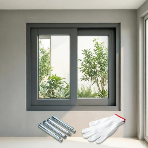 Ventana corredera doble de repuesto de aluminio con malla fibra de vidrio, ventana corredera para sótano, baño y garaje