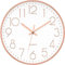 Foxtop Wanduhr Modern Ohne Tickgeräusche Lautlos Rund Leise Quarz Uhr ohne Ticken für Wohnzimmer küche Büro Heim Schule Cafe Restaurant (Roségold, 30 cm)