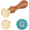PandaHall 1 Stück DIY Holz Wachs Siegel Stempel, Alphabet Scrapbook Messing Stempel und Holzgriff Sets, Buchstabe R, 25x14mm; 75mm