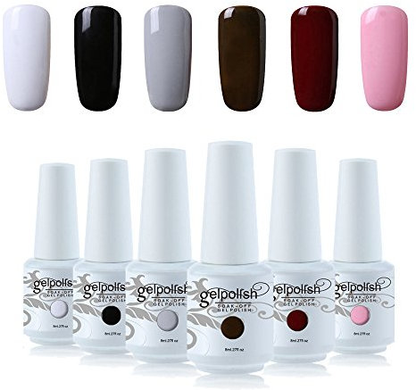 Vishine 6Pcs Soak Off LED UV Gel Nail Polish Varnish Nail Art Starter Kit Beauty Manicure Collection Set C004